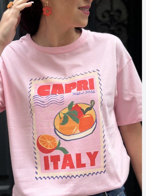 Tee shirt inscription Capri Italy , taille unique 36/40